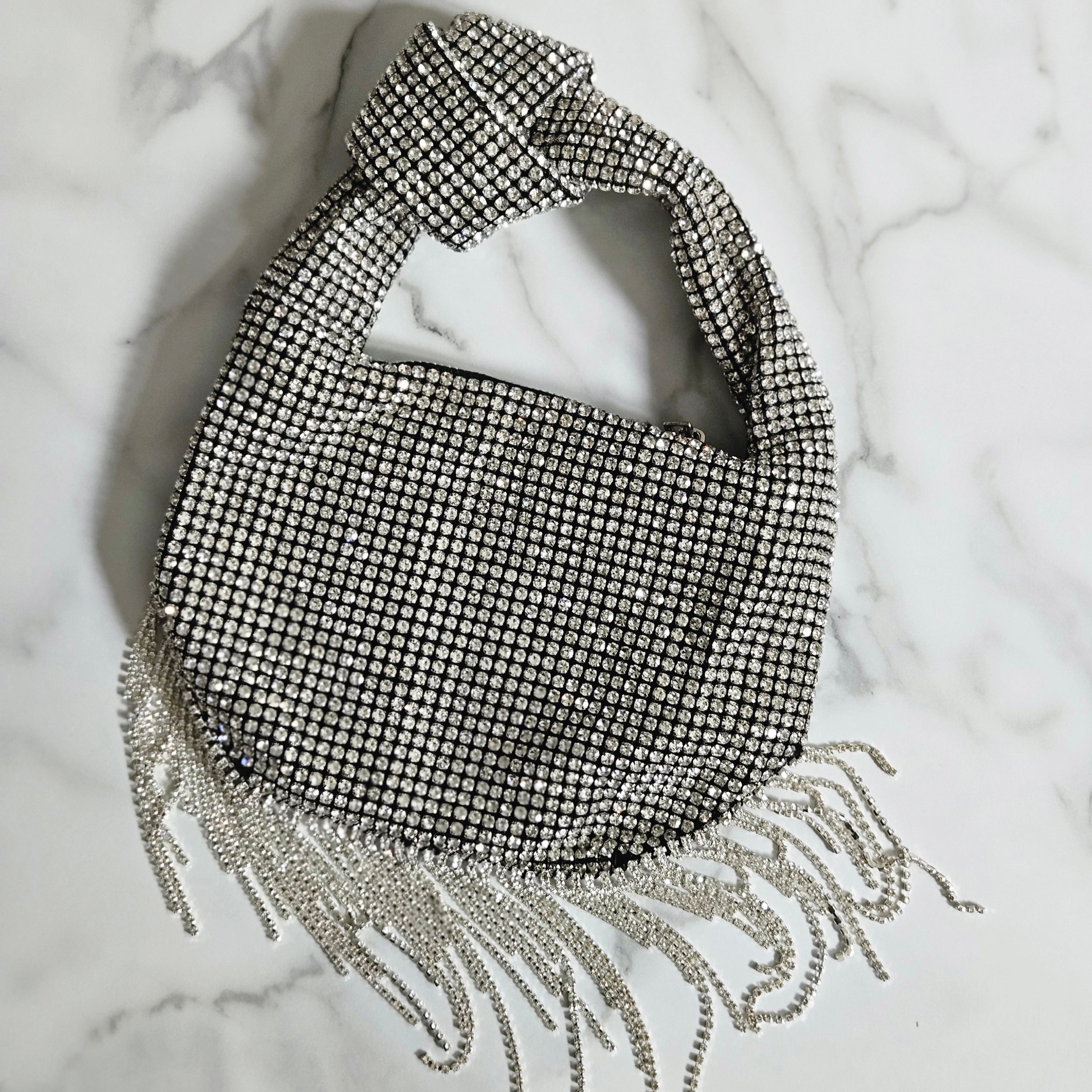 Knightsbridge Rhinestone Fringe Bag