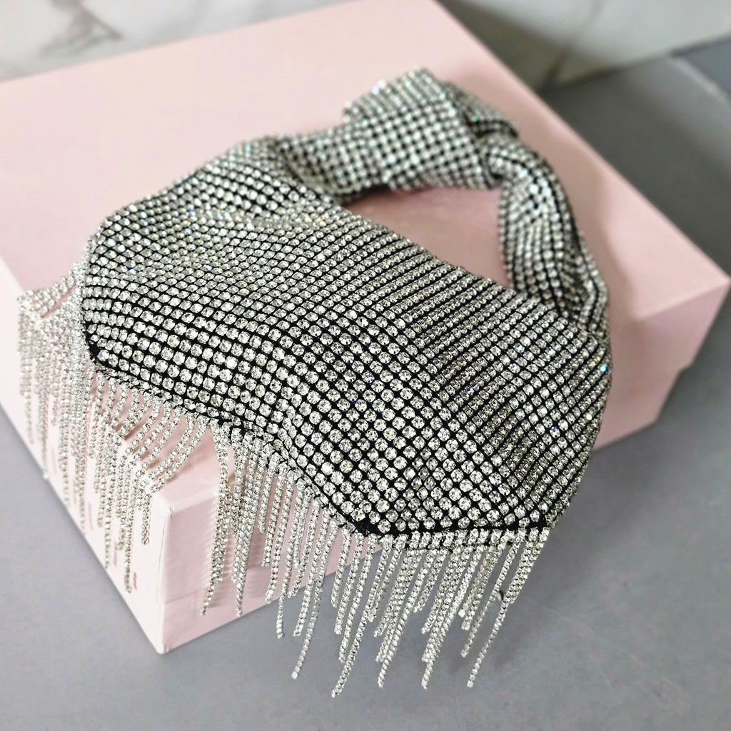 Knightsbridge Rhinestone Fringe Bag