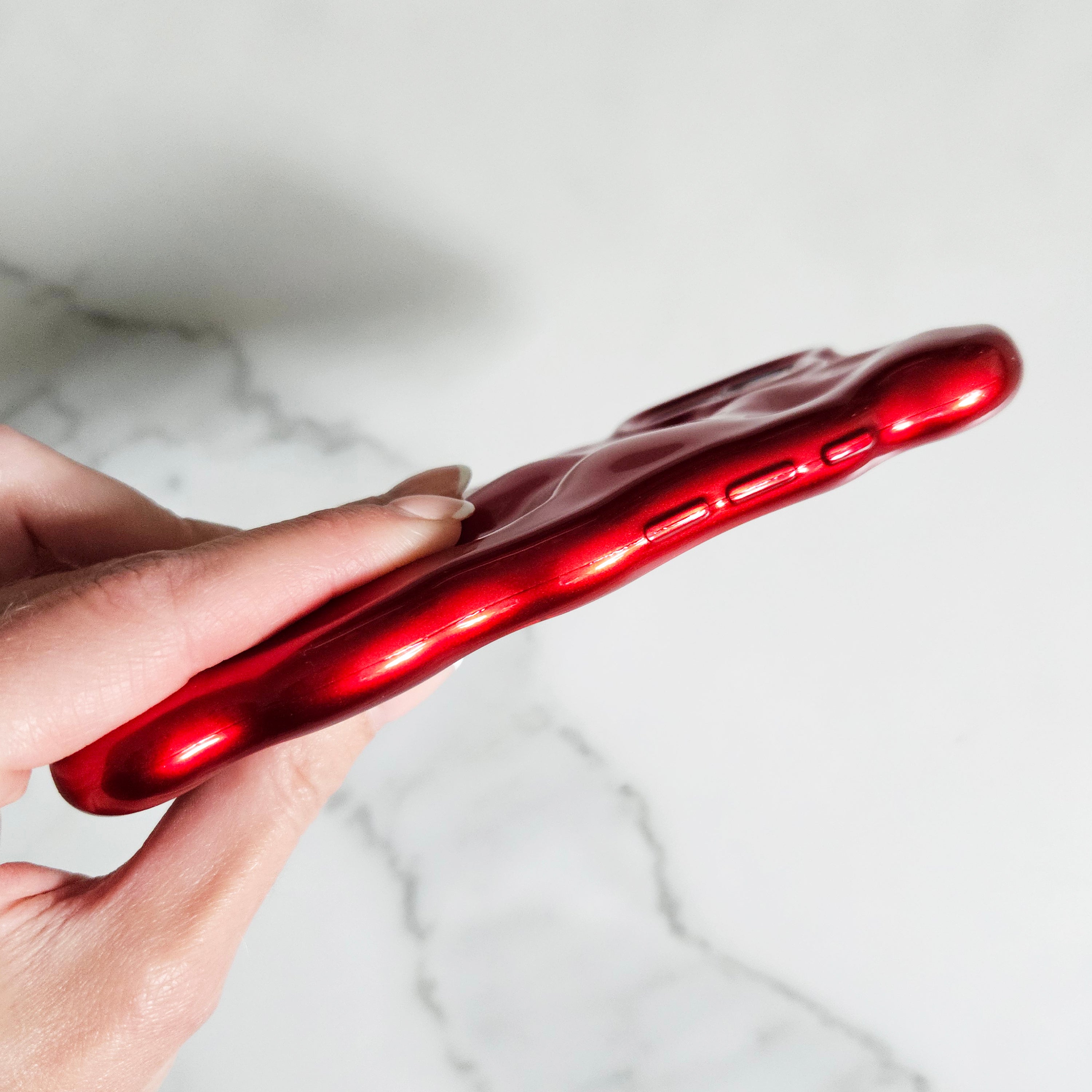 Crimson Red Bubble bubble Textured 3D Phone Case