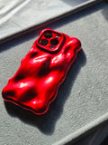 Crimson Red Bubble bubble Textured 3D Phone Case