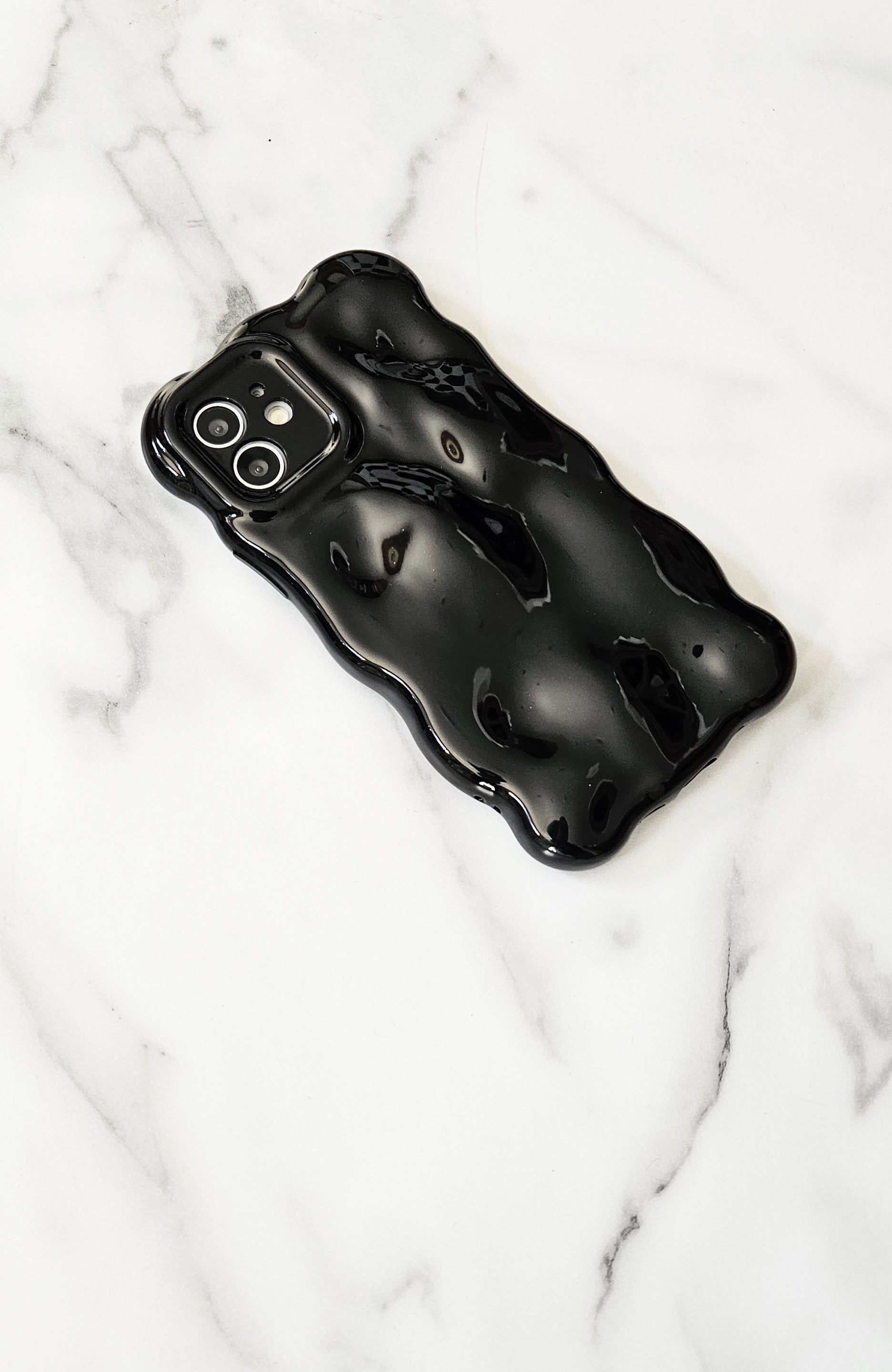 Black Jelly Textured 3D Phone Case