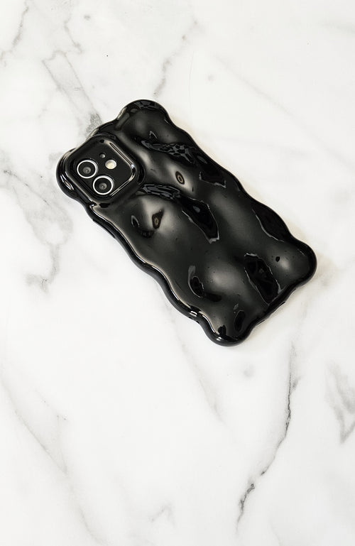Black Jelly Textured 3D Phone Case