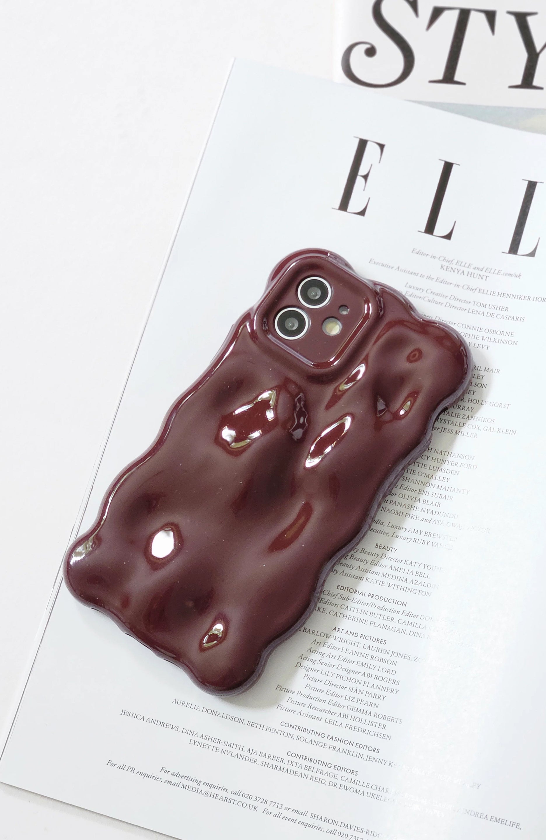 Burgundy Textured 3D Phone Case