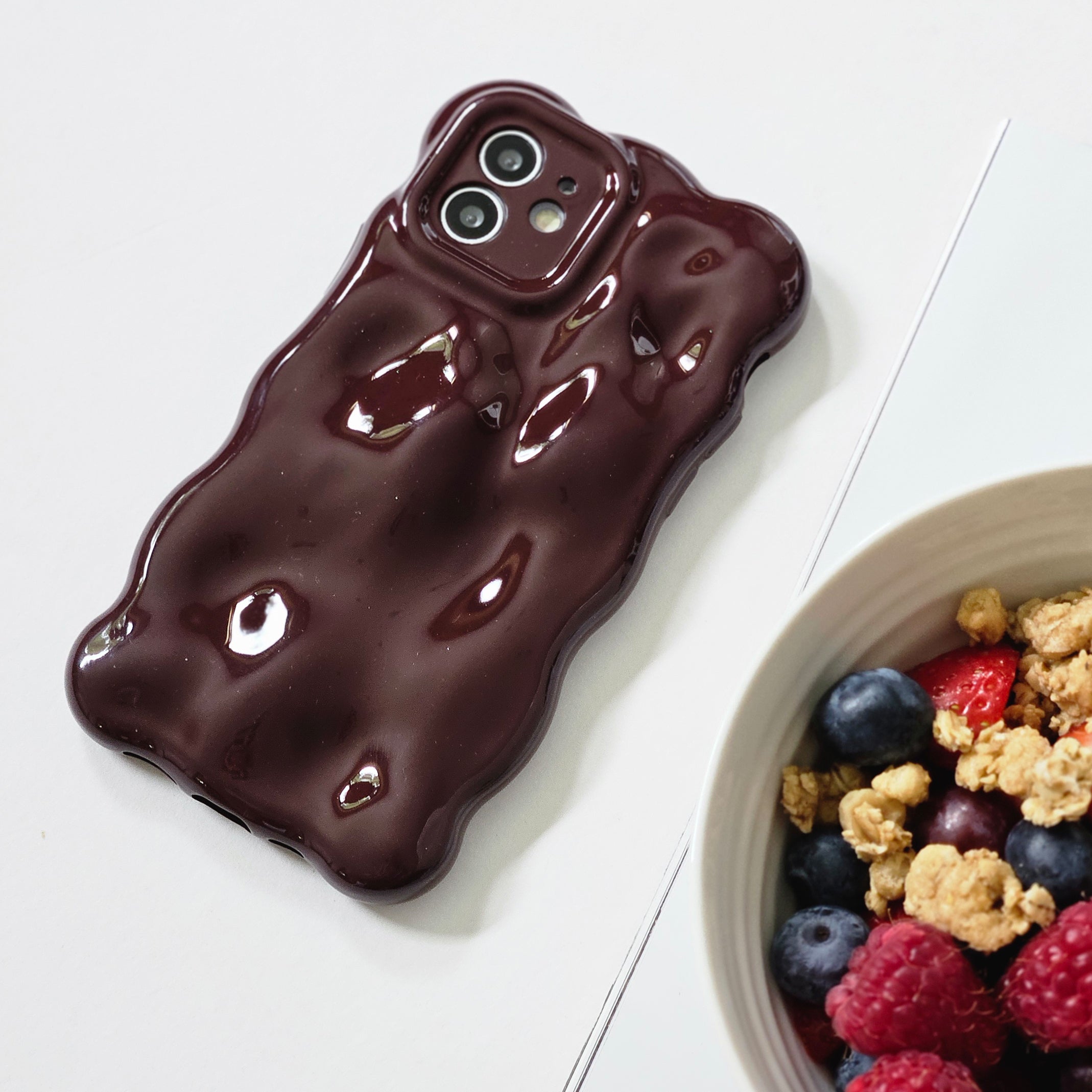 Burgundy Textured 3D Phone Case