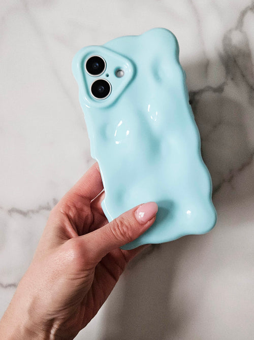 Candy Blue Bubble Textured 3D Phone Case