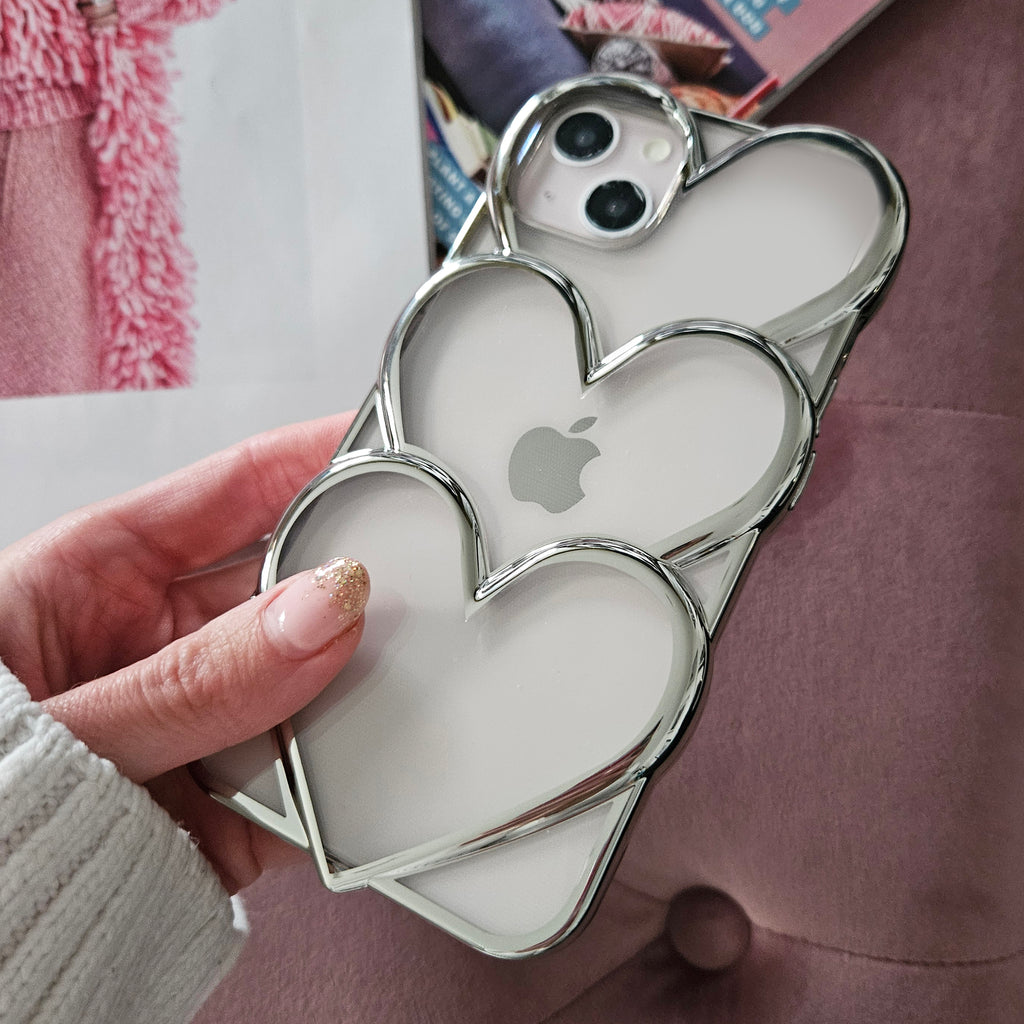 Three Hearts 3D Phone Case