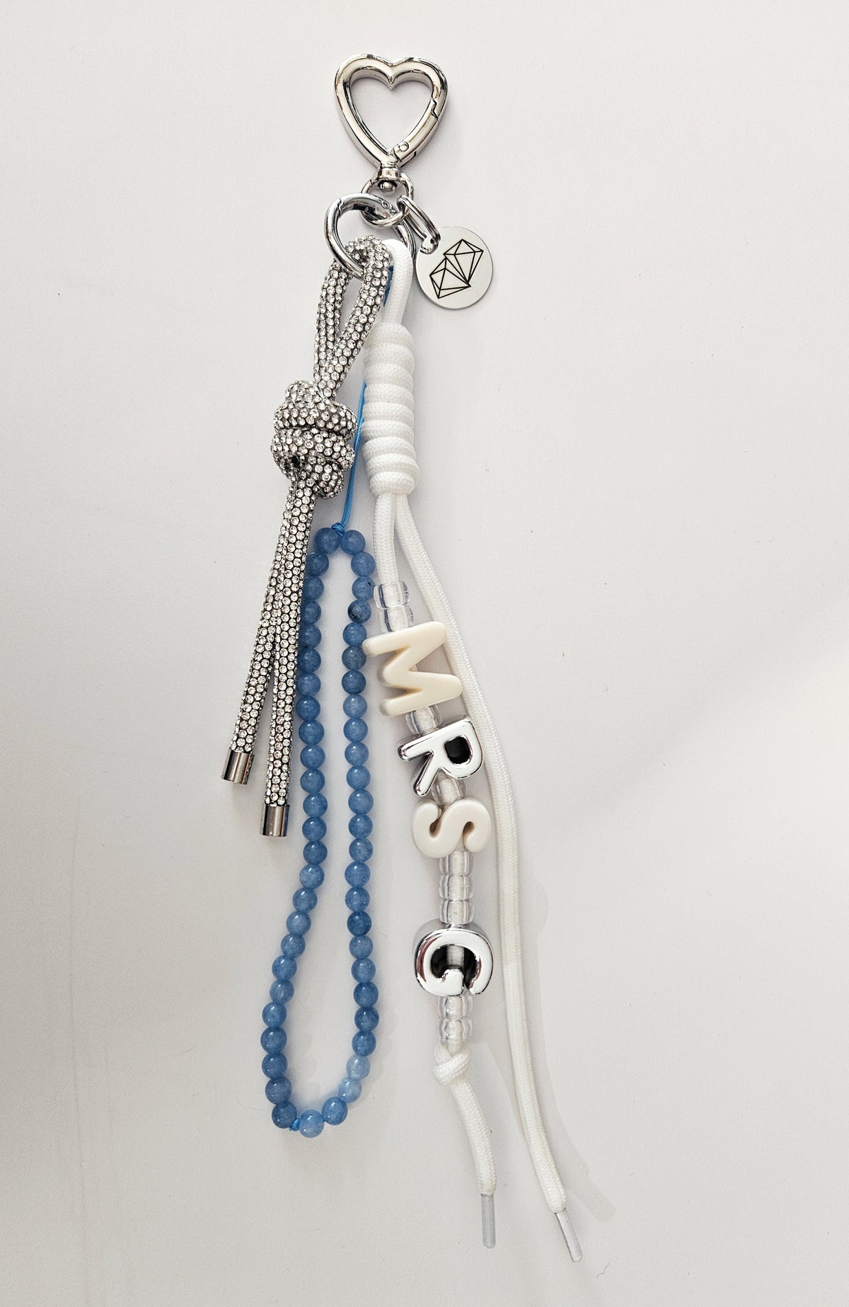 Bridal Personalised Candy Bead Bag Charm