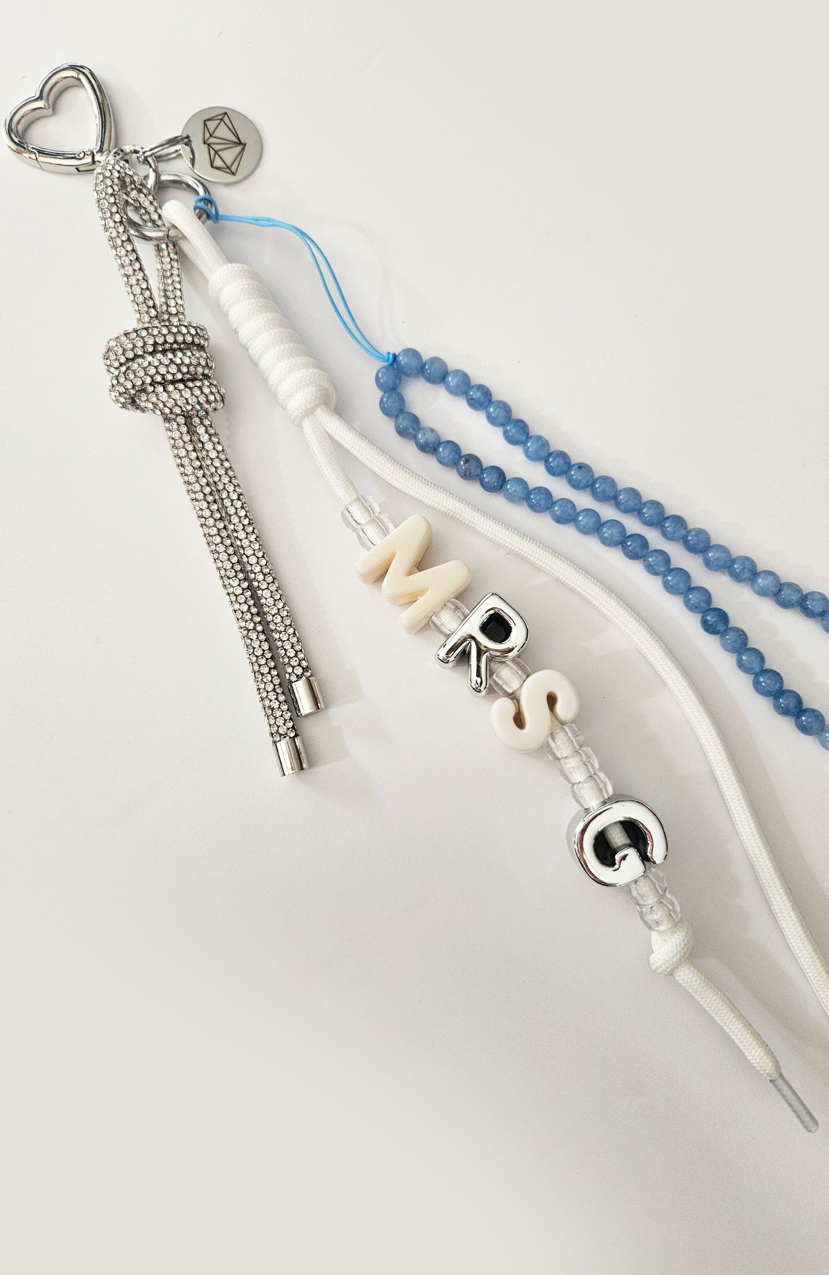 Bridal Personalised Candy Bead Bag Charm